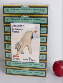 Case Sized Johnson's Belladonna Plasters Advertising Box Early 20th C.