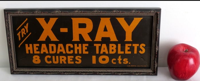 Late 19th C. Cure Advertising - X-Ray Headache Tablets 10c.