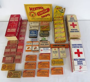 A Large Lot of Early Cough Drop Advertising & Products