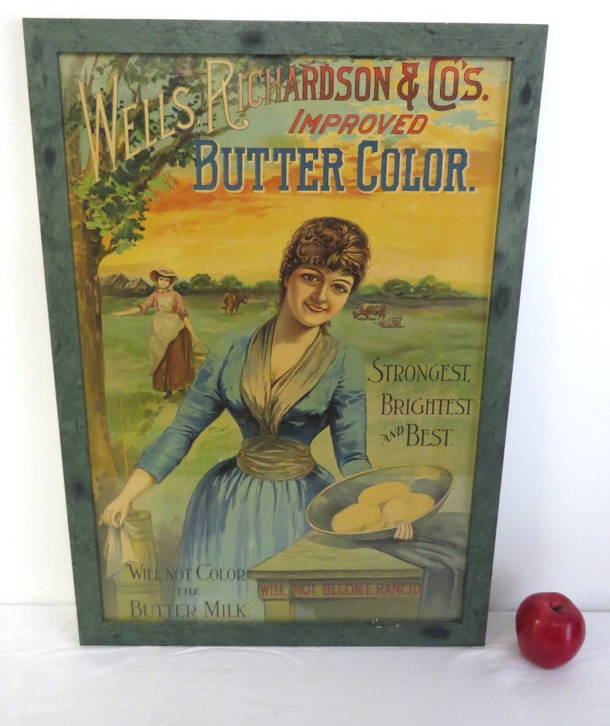 Antique Adv. Lithograph - Wells Richardson & Co's Improved Butter Color (1 of 2)