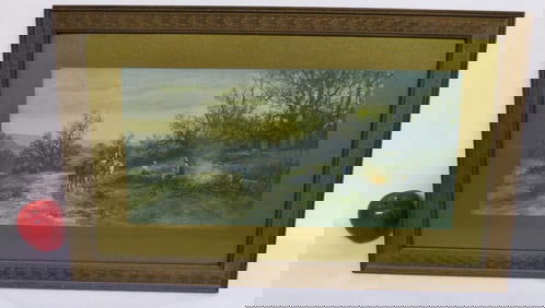 Frank F. English Print of A Fire In the Countryside