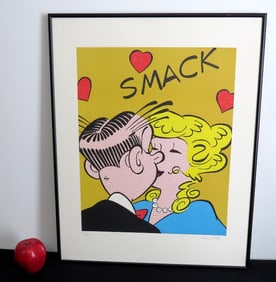 Limited Edition LIthograph Dagwood Gets A Kiss Signed by Dean Young