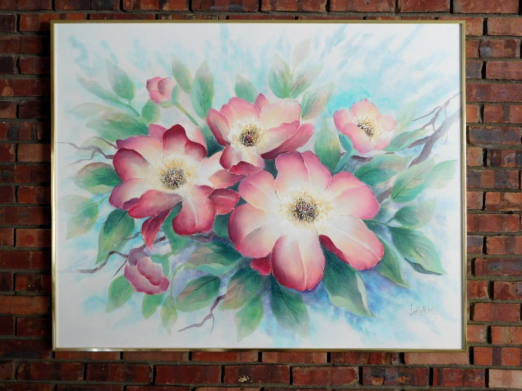 A Large Lee Reynold's (California 1936-2017) Canvas Painting: A large Lee Reynold's painting of flowers, 50" wide, 40" height