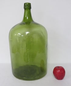 A Limey Moss Green 19th C. Demijohn