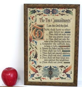 Curt A. Mundstock (1891-1966) Arts & Crafts Era 10 Commandments