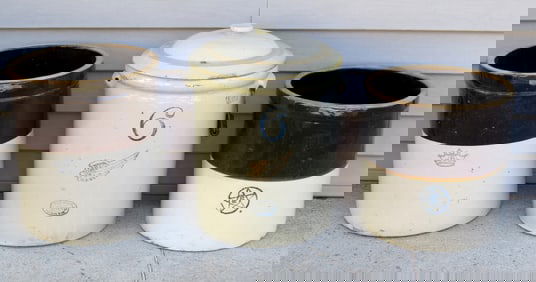 Three Country Stoneware Crocks Including Red Wing
