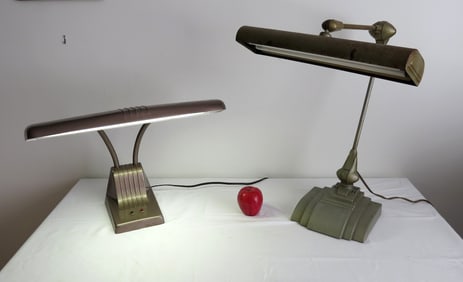 Two Industrial Mid-Century Gooseneck Desk Lamps by Razor & Flexo