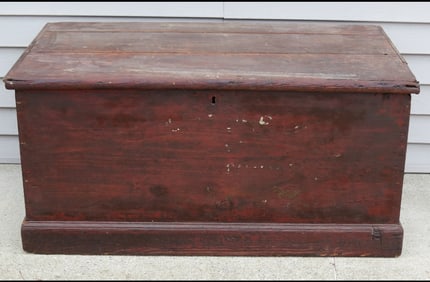 Early 19th C. Blanket Chest in Old Red Paint