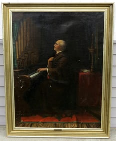 A Large Painting of Composer/Pianist Franz Liszt by Anton Romako (1832-1889)