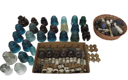A Grouping of Old Telephone Insulators, Strain's & More