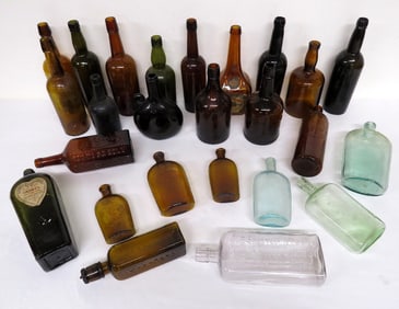 A Table Lot of Whiskey Bottles American & English