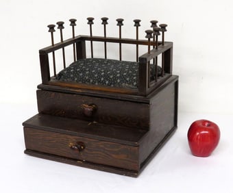 An Old Wooden Sewing Box / Caddy