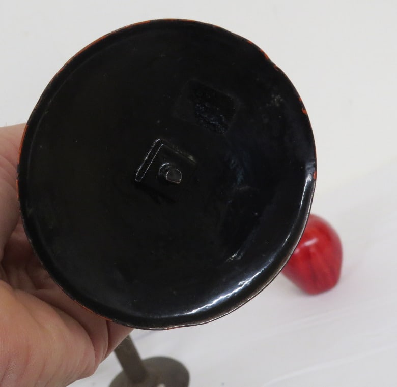 19th C. Sheet Iron Hog Scraper Candlesticks - 7