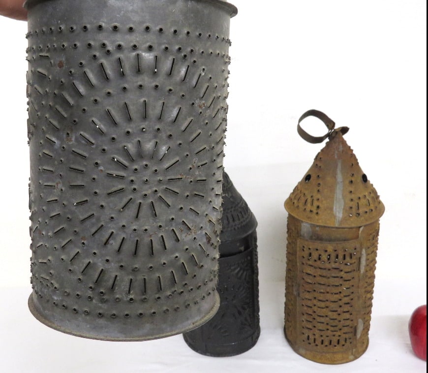 Three Punched Tin Lanterns - 15