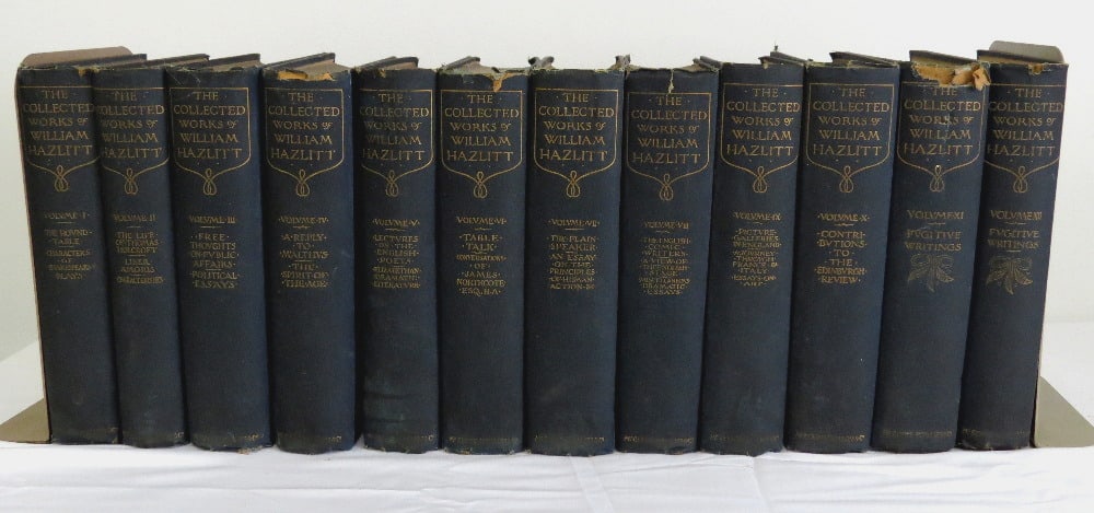 Shakespeare: The Collected Works of William Hazlitt c.1902 in 12 Volumes: 12 Volumes of the Collected Works of William Hazlitt, part of a limited set of 350 sold in the USA, this being # 188/302, published in 1902 by McClure, Phillips & Co. of New York. Shakespeare. Overall