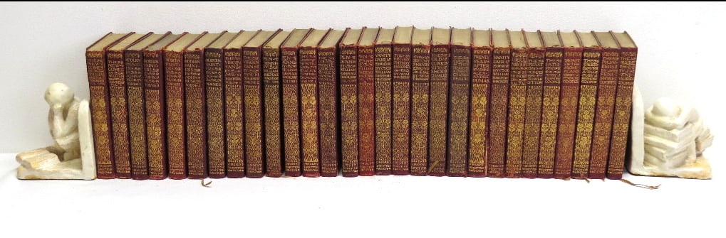 29 Vols Everyman's Library, Classic Literature Set: 29 volumes from the Everyman's Library, a series of classic literature published by J. M. Dent & Sons and E. P. Dutton & Co. Bound in uniform maroon leather or leatherette bindings with distinctive gi