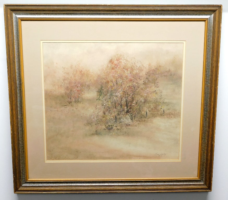 Elaine Sadofsky (Dutchess County) Orig Watercolor: An original watercolor by Elaine Sadofsky (Deceased, Dutchess County NY) measuring 28.75" by 26" framed, dated 1981