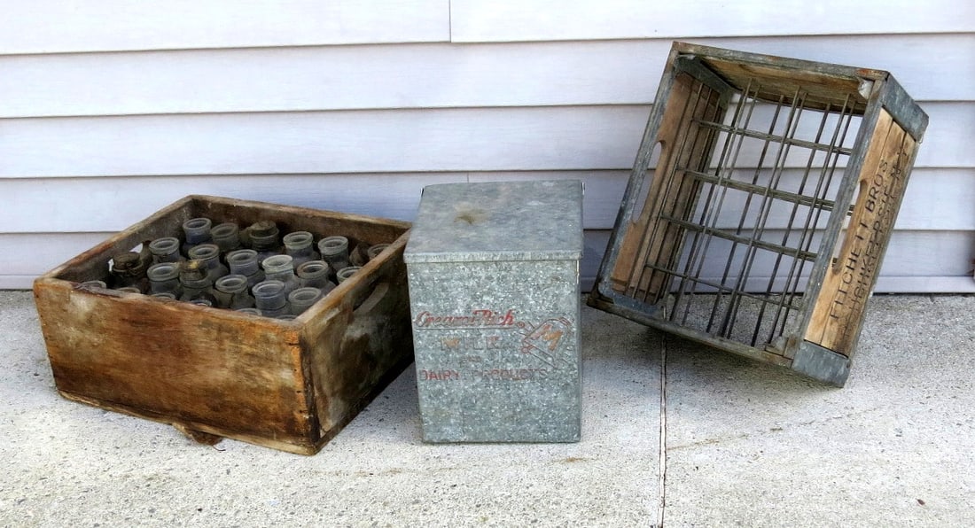 Early 20th C. Dairy Crates & Bottles Incl. Poughkeepsie, NY (1 of 8)