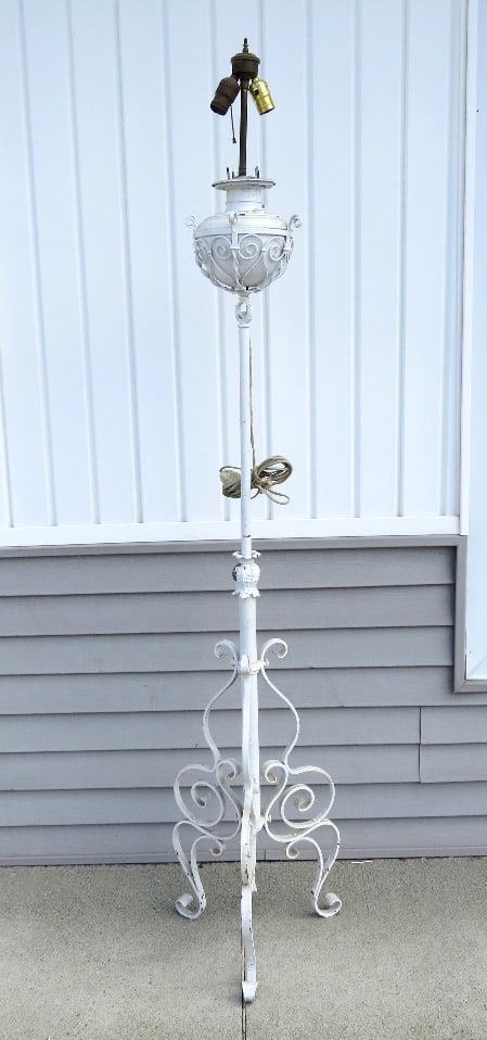 Victorian Wrought Iron Parlor or Piano Lamp - Electrified (1 of 7)