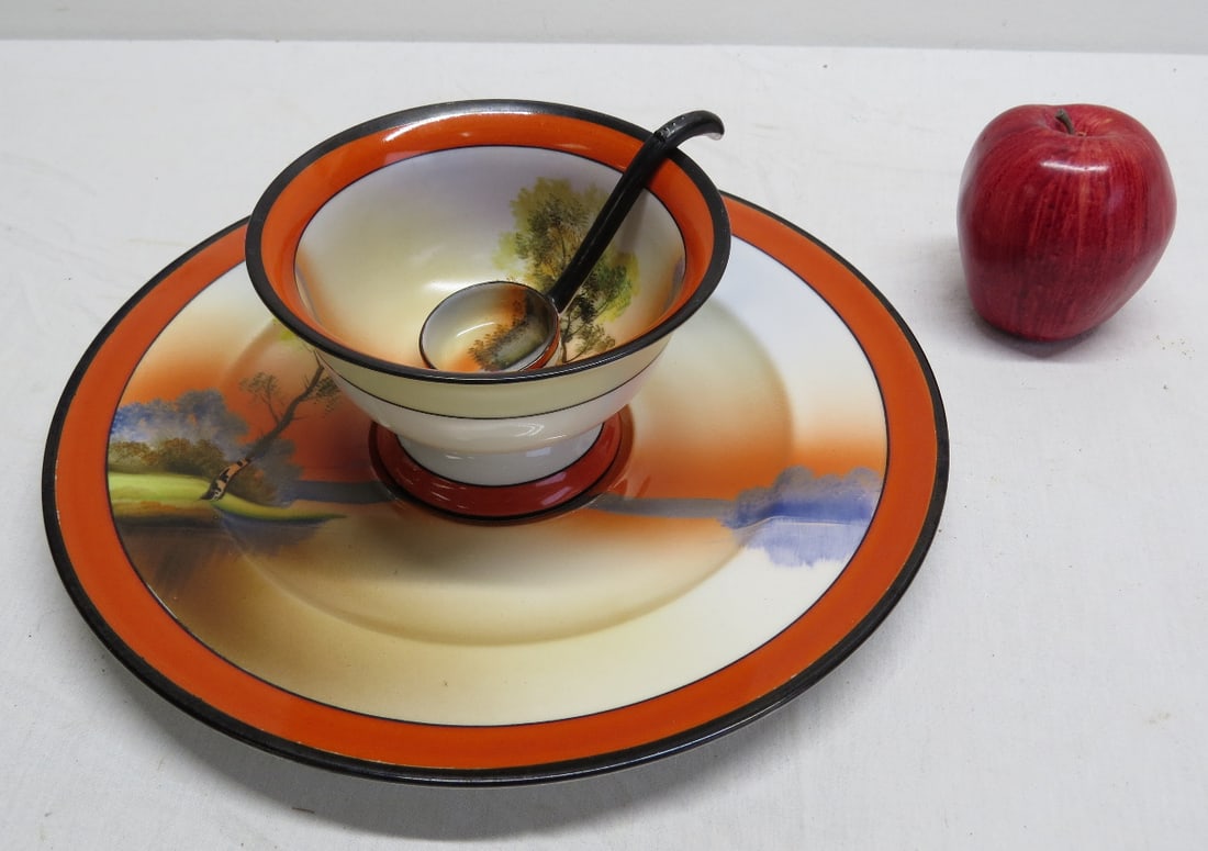 Noritake Tree in Meadow 3pc Sauce Set w/Underplate, Bowl & Ladle (1 of 4)