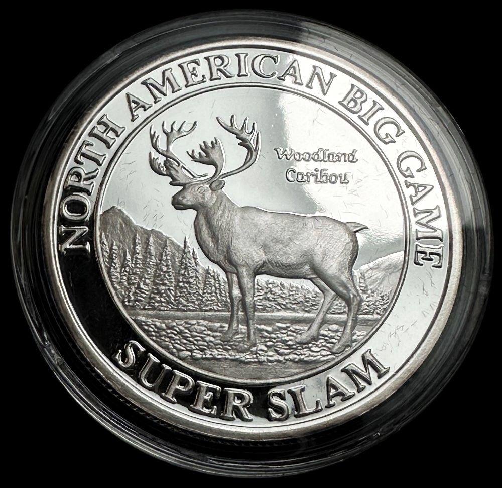 North American Big Game Super Slam "Woodland Caribou" Proof 1 ozt .999 Fine Silver (1 of 8)