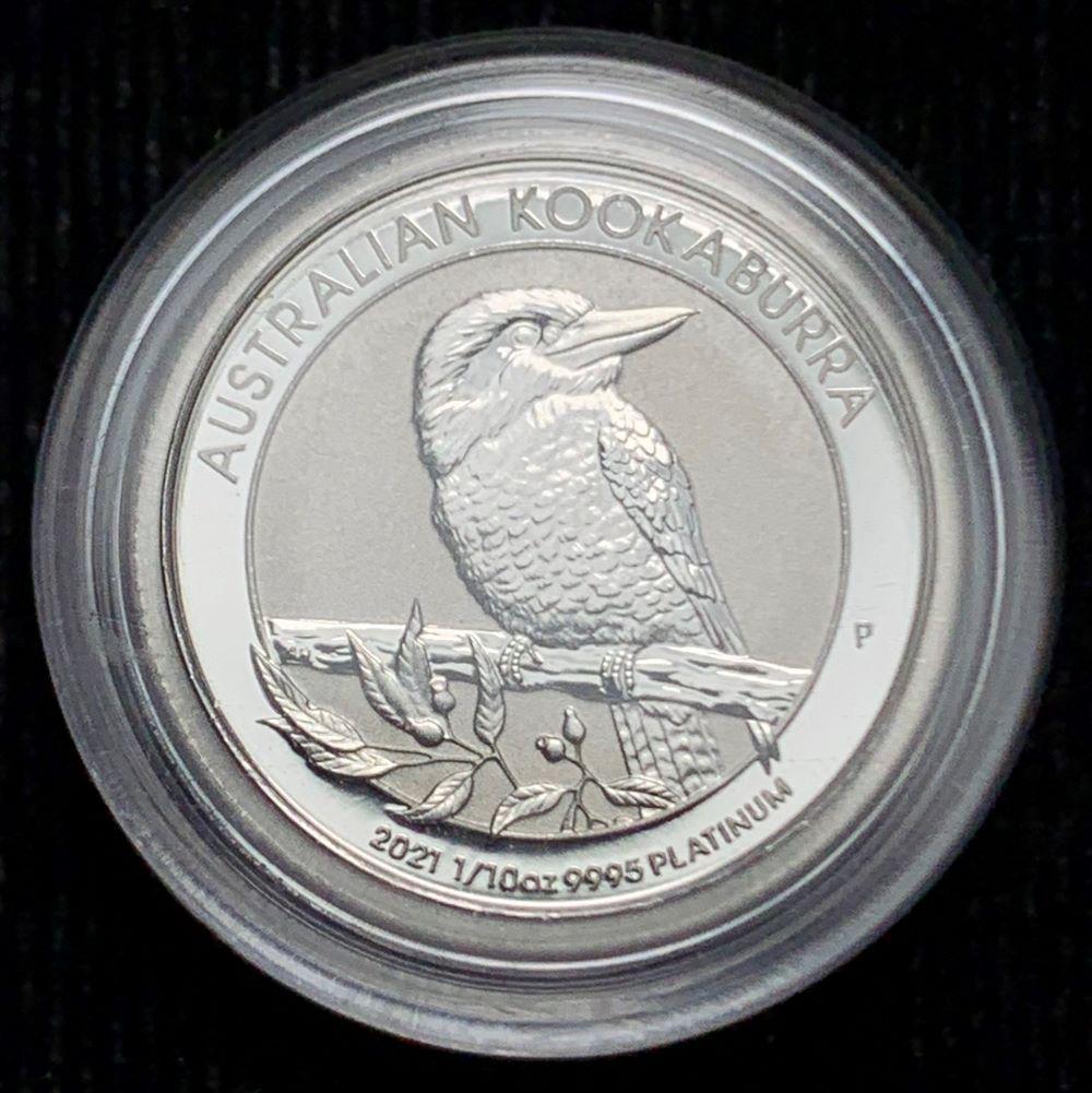 2021 Australian Kookaburra .9995 Platinum 1/10th ozt: Winner shall receive the exact coin shown here. (IB/LLU)