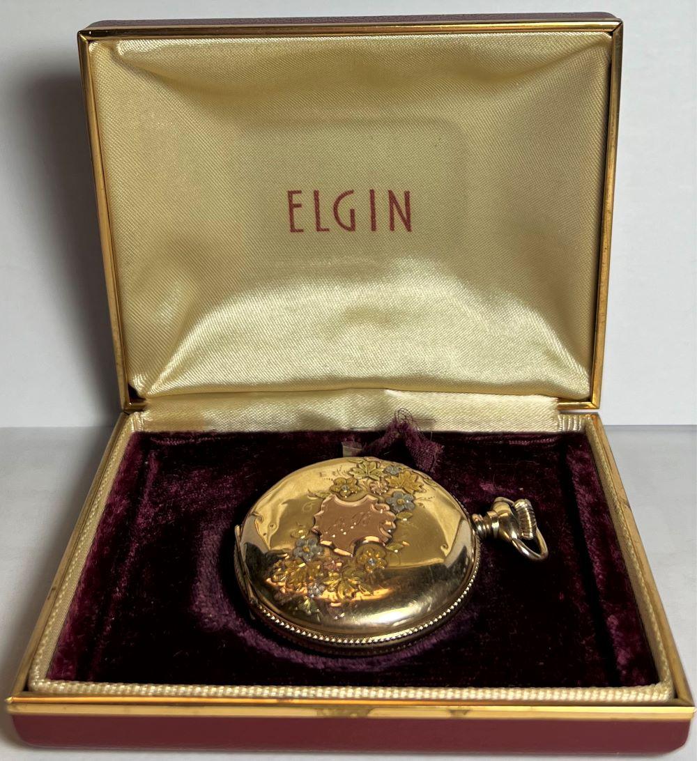 Vintage Elgin 14KT Pocket Watch W/ OG Box (1 of 9)