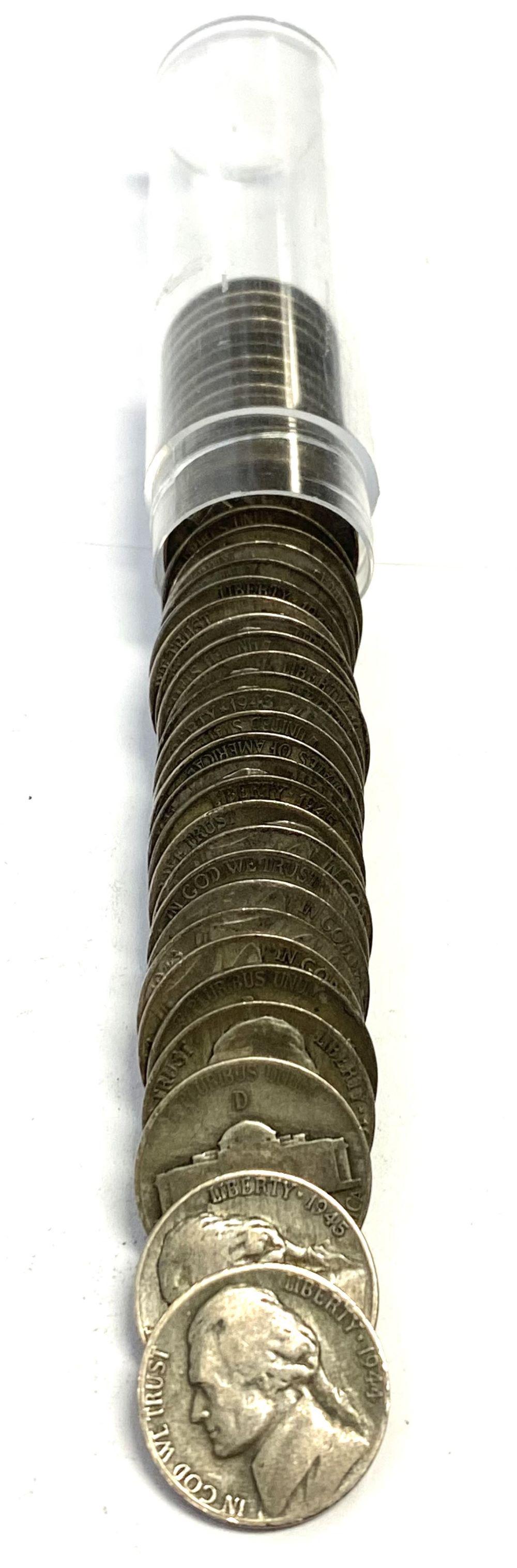(1) Roll (40) World War II Silver Nickels: Winner shall receive one roll of (40) War Nickels, precisely resembling the roll shown here.