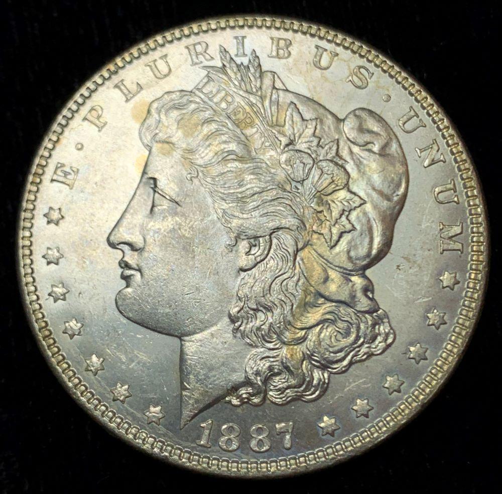Rusty 1887 Morgan Silver Dollar MS65 Details (1 of 2)