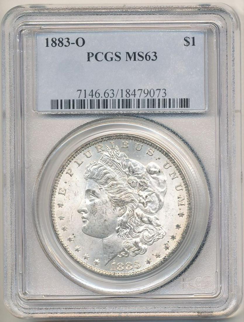1883-O Morgan Silver Dollar PCGS MS63: Winner shall receive the exact coin shown here. (RR/OR)