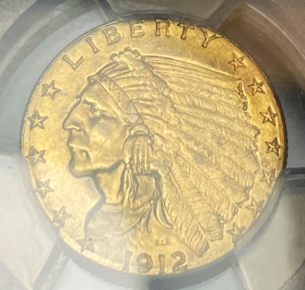 1912 Gold $2.50 Indian Head PCGS MS62 (1 of 4)