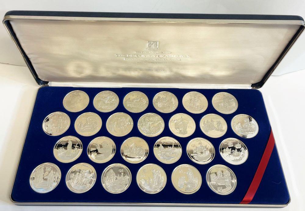 (25-coins) Discovery of America 500th Anniversary Sterling Silver Coin Collection (1 of 5)