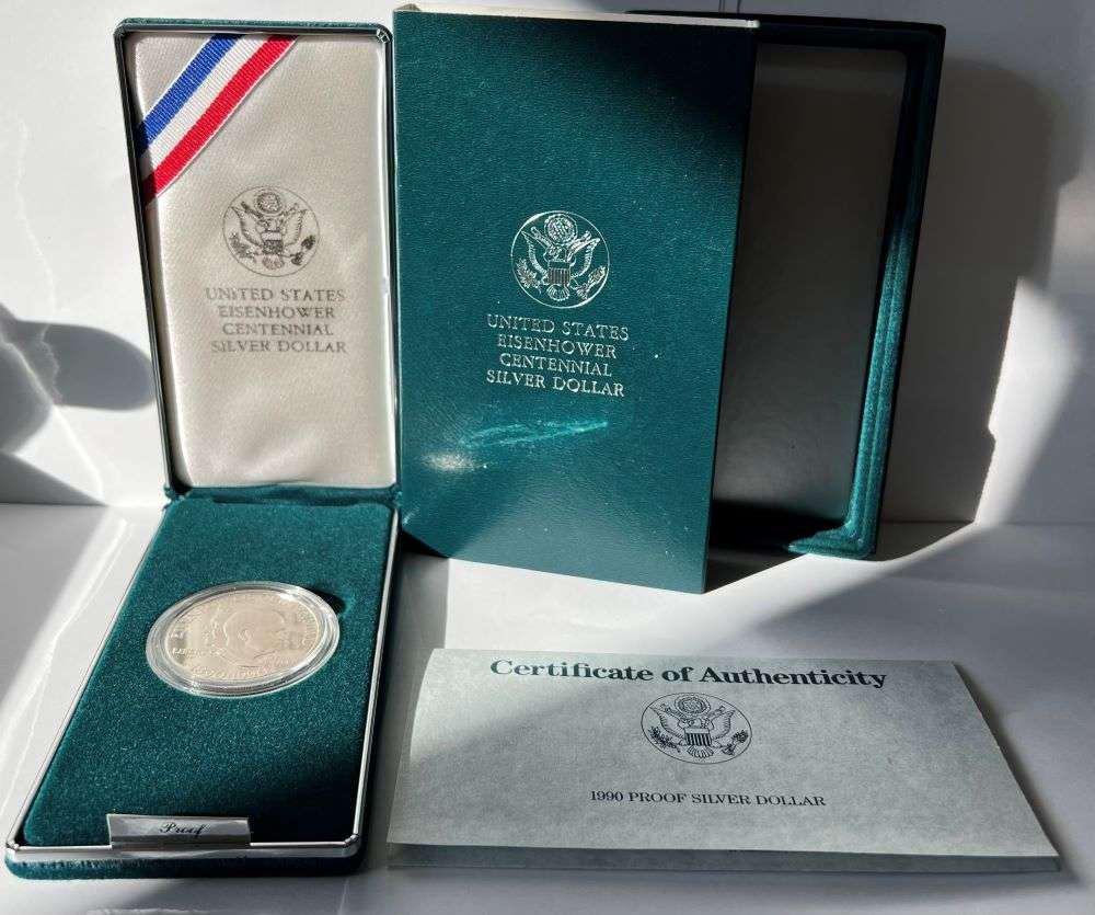 1990-P Eisenhower U.S. Proof Silver Commemorative Dollar (1 of 4)
