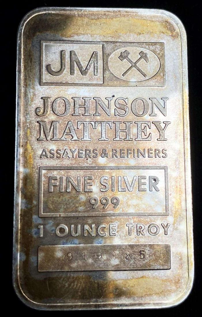 Johnson Matthey Assayers & Refiners 1 ozt .999 Silver Bar: Winner shall receive the exact bar shown here. (RR)