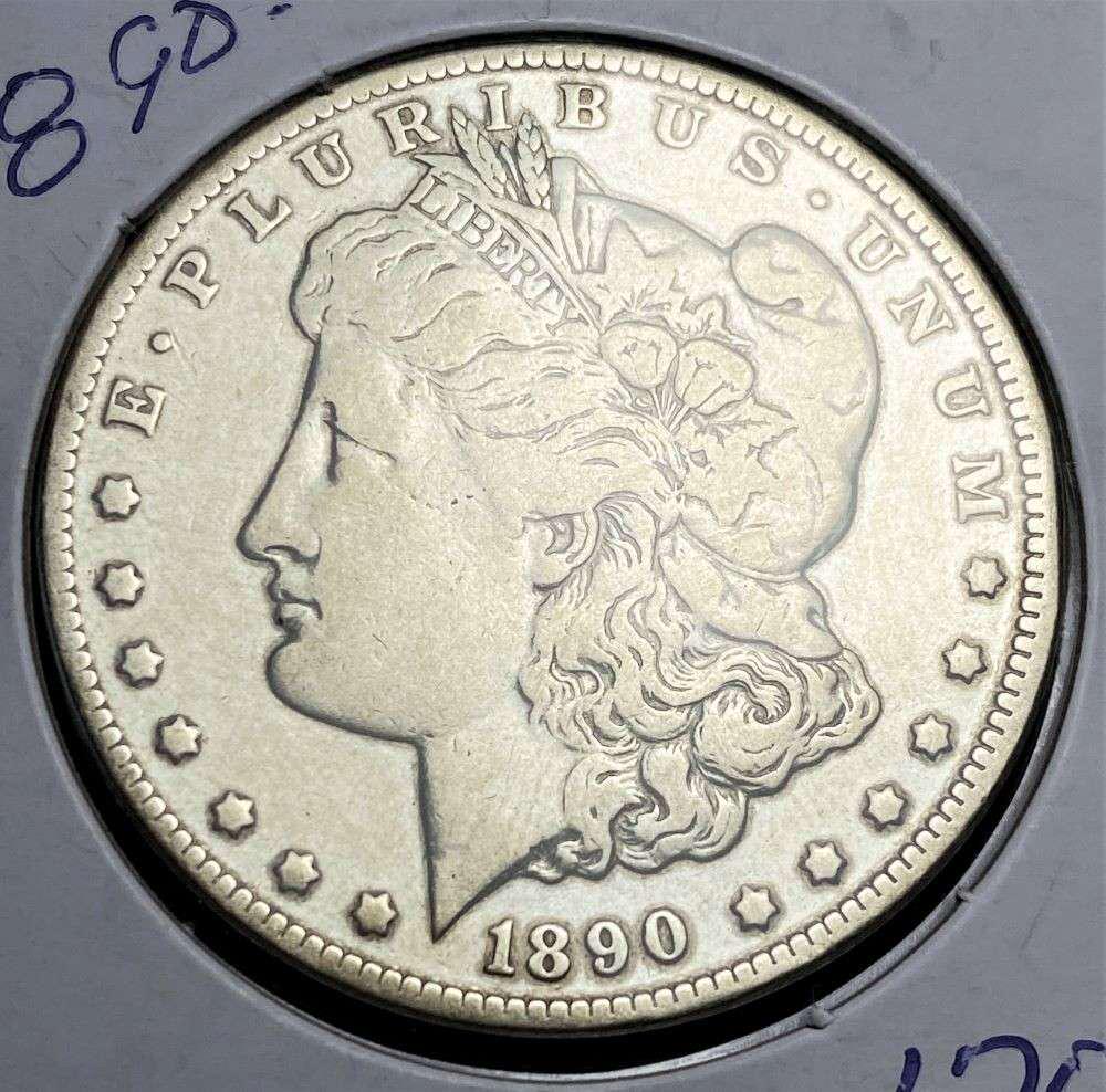 1890-CC Morgan Silver Dollar VF (1 of 4)