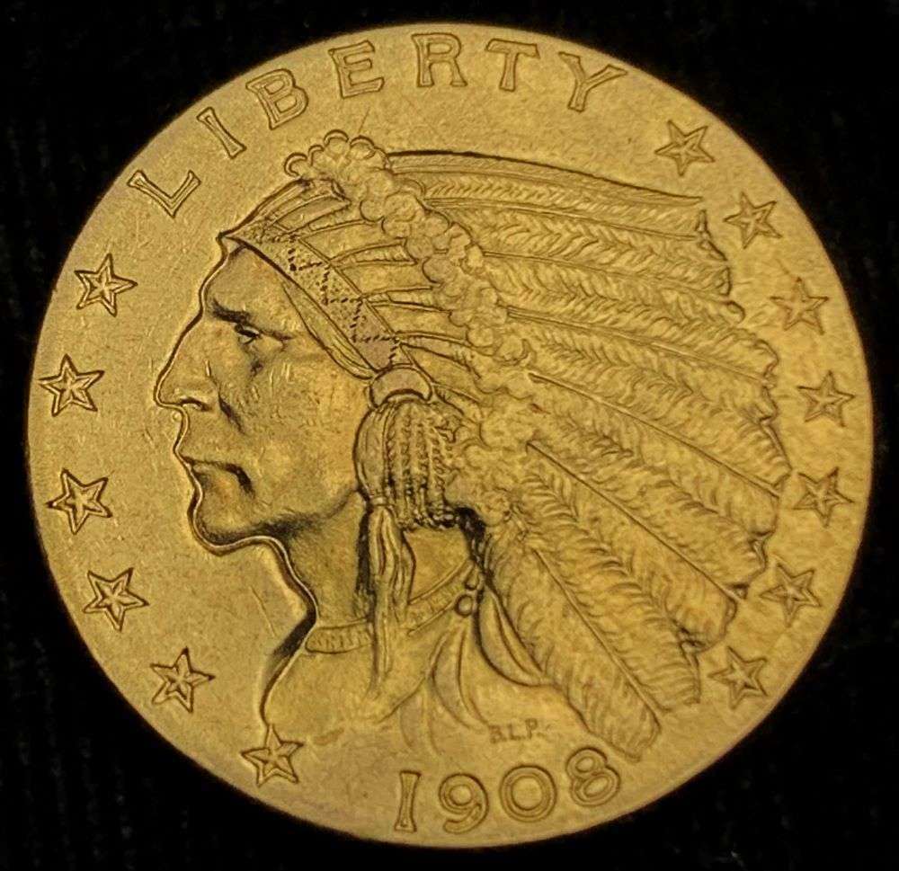 1908 Gold $2.50 Indian Head MS63+ (1 of 2)