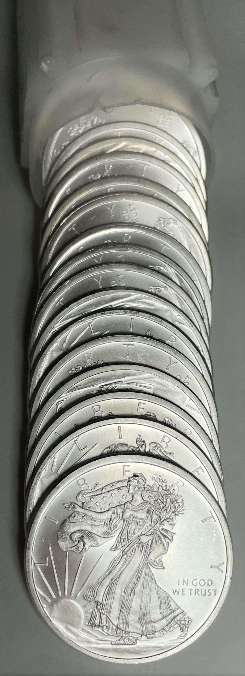 Roll (20-coins) Walking Liberty Design 1 ozt .999 Silver: Winner shall receive (1) roll (20-coins) precisely resembling the ones shown here. (JM/RBB)