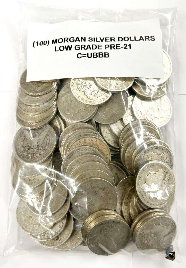 (100) Morgan Silver Dollars 1878-1904 Low Grade (1 of 4)