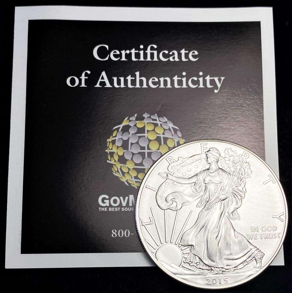 2015 American Silver Eagle: Winner shall receive (1) coin precisely resembling the one shown here. (RR/B)