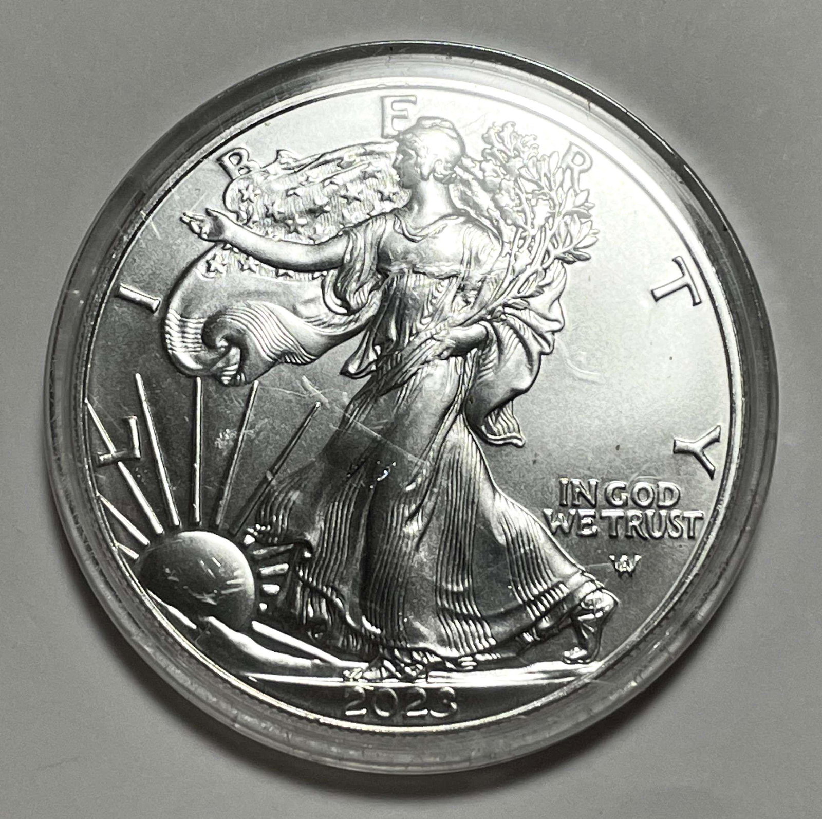 2023 American Silver Eagle: Winner shall receive the exact coin shown here. (JL)
