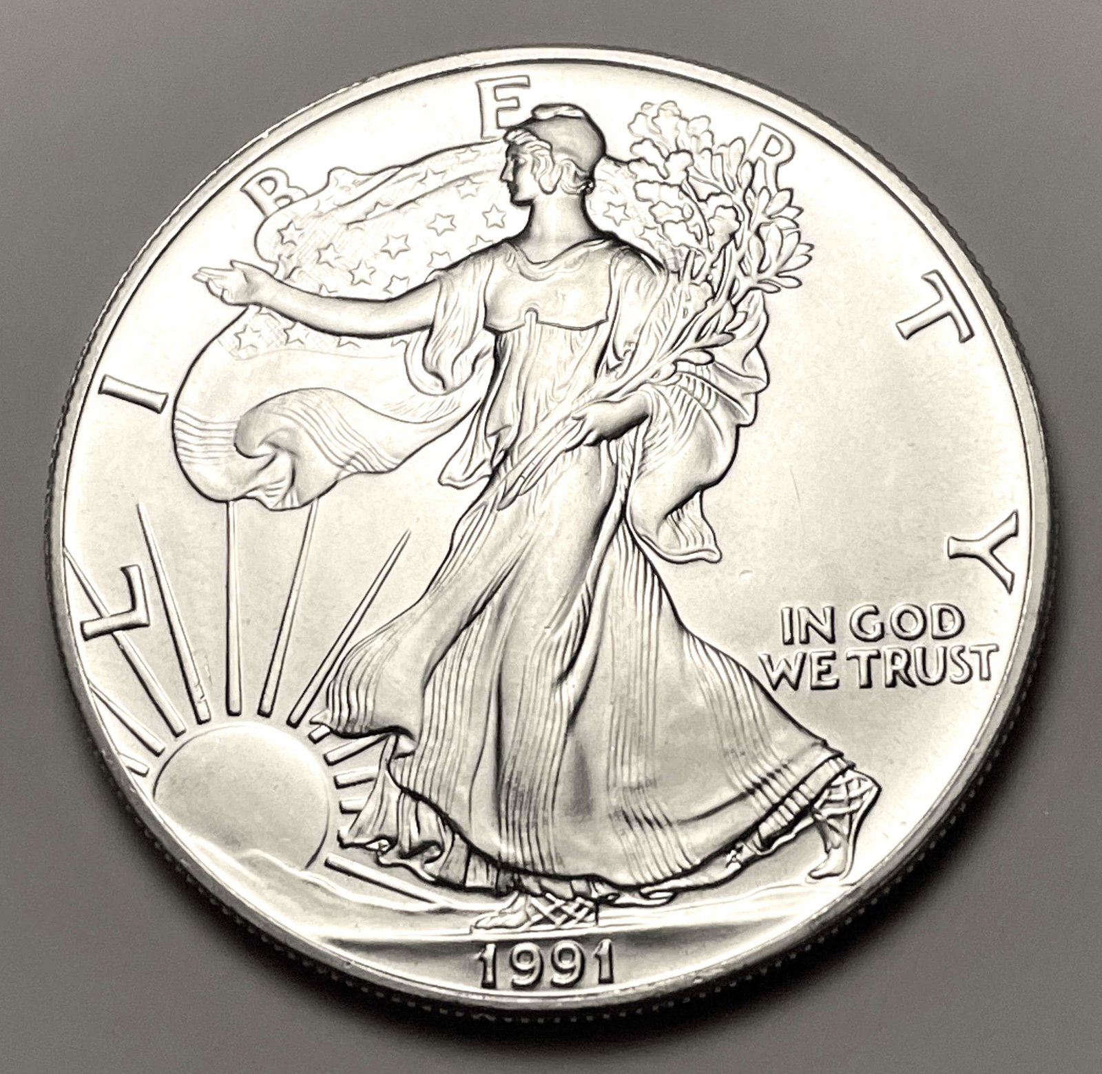 1991 American Silver Eagle: Winner shall receive the exact coin shown here. (JL)