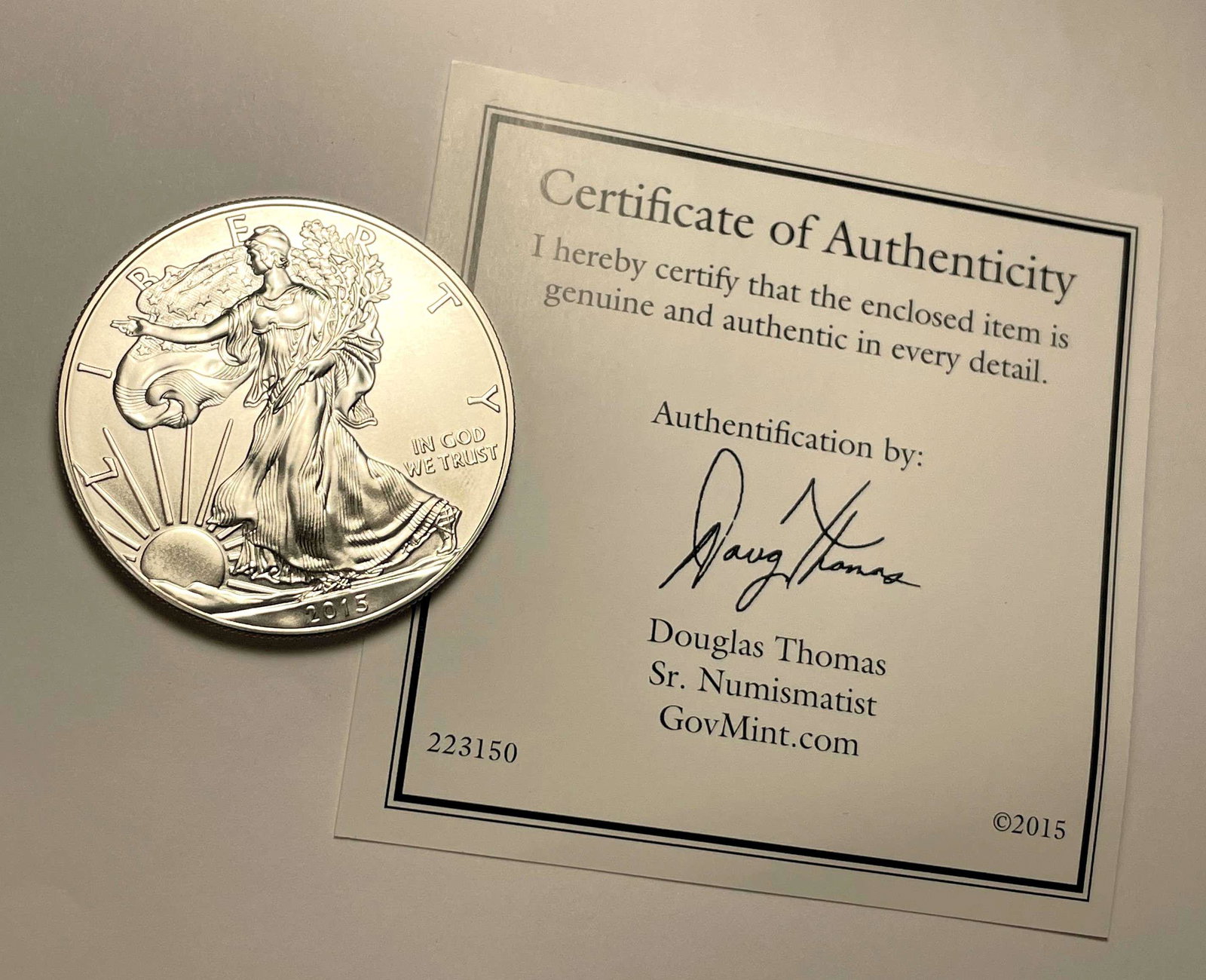 2015 American Silver Eagle: Winner shall receive the exact coin shown here. (JL)