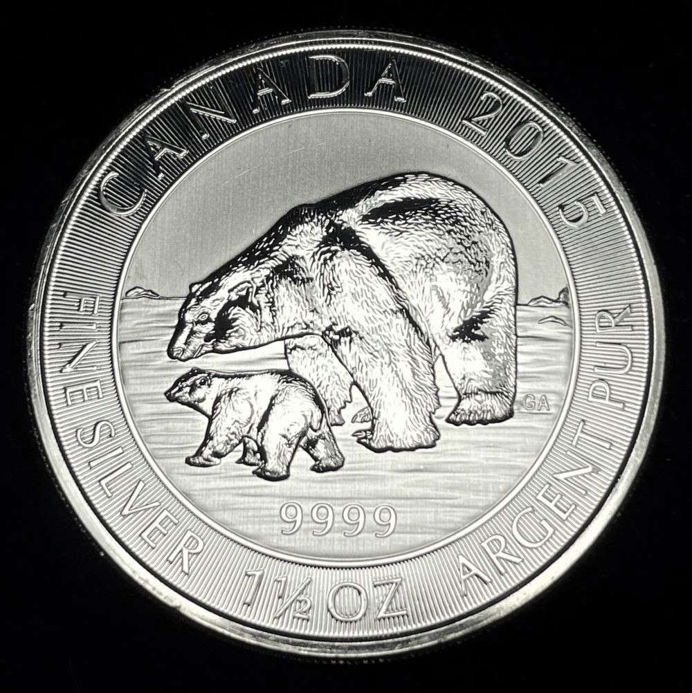 2015 Canada $8 Polar Bear 1.5 ozt .9999 Silver (1 of 3)