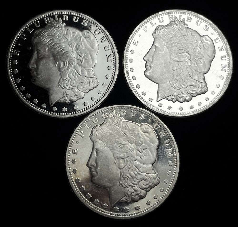 (3) Morgan Design Golden State Mint Proof 1/2 ozt .999 Silver (1 of 2)