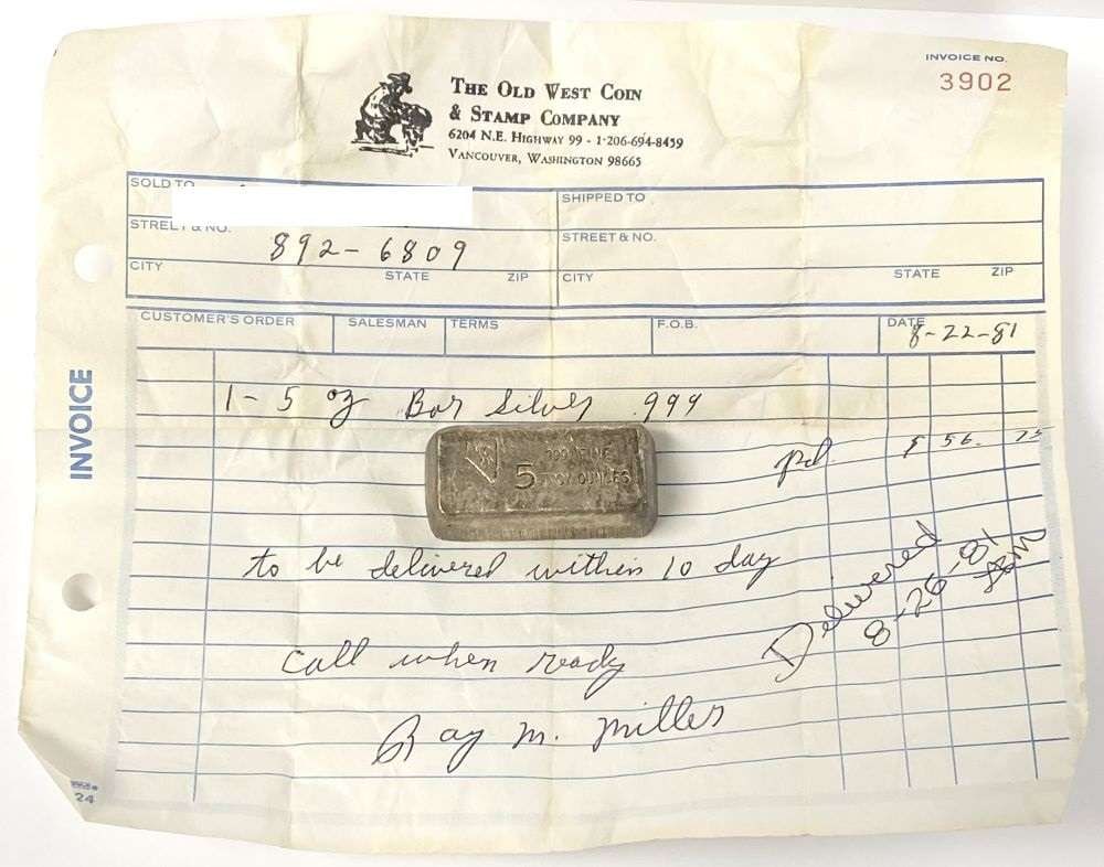 1981 Vintage Rare 5 ozt .999 Silver Bar (1 of 11)