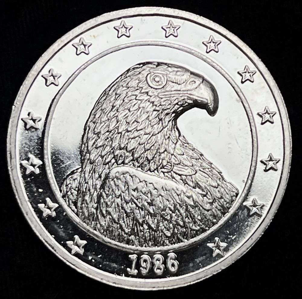 1986 Bald Eagle International Trade Unit Proof 1 ozt .999 Silver (1 of 2)