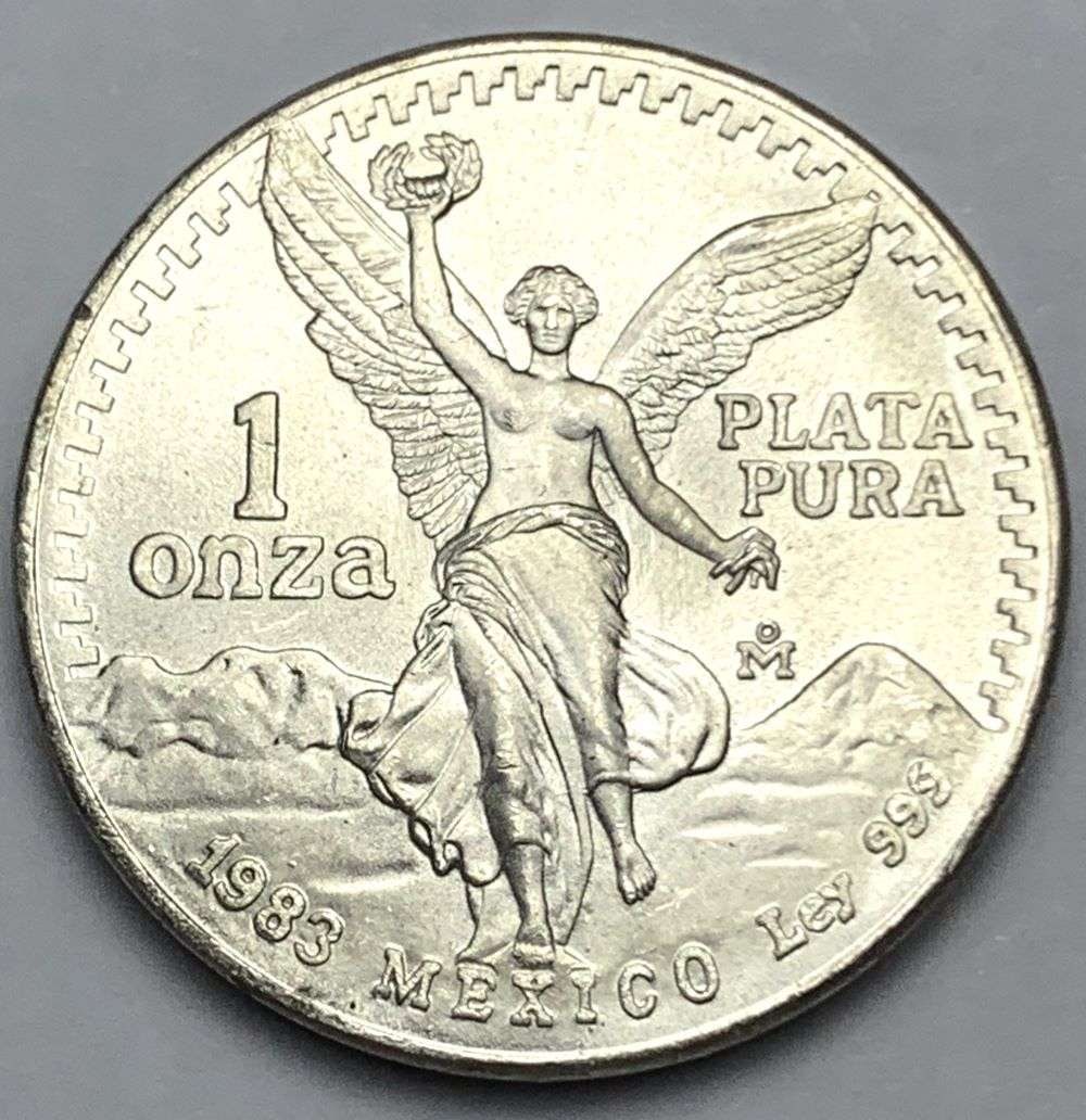 1983 Mexican Libertad 1 ozt .999 Silver: Winner shall receive the exact coin shown here. (EP)