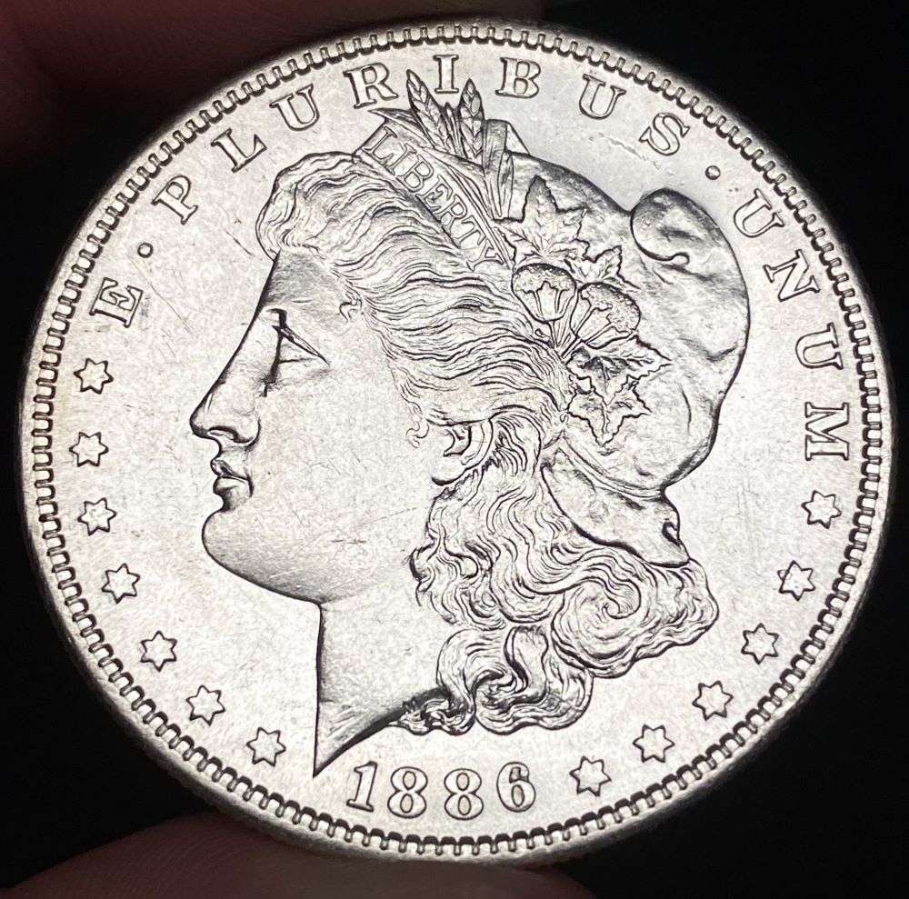 1886-S Morgan Silver Dollar AU55: Winner shall receive the exact coin shown here. (RR)