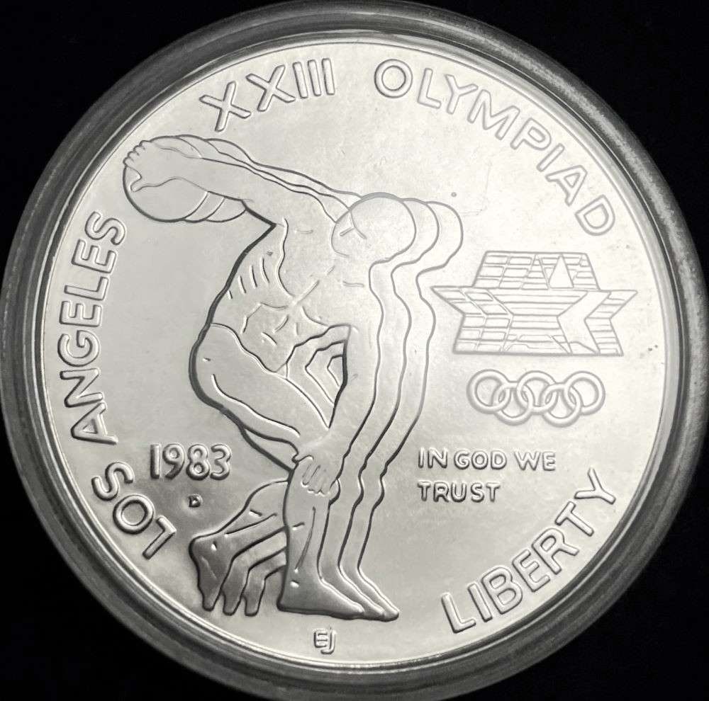 1983-D Olympic Commemorative Silver Dollar: Winner shall receive the exact coin shown here. (JM/B)