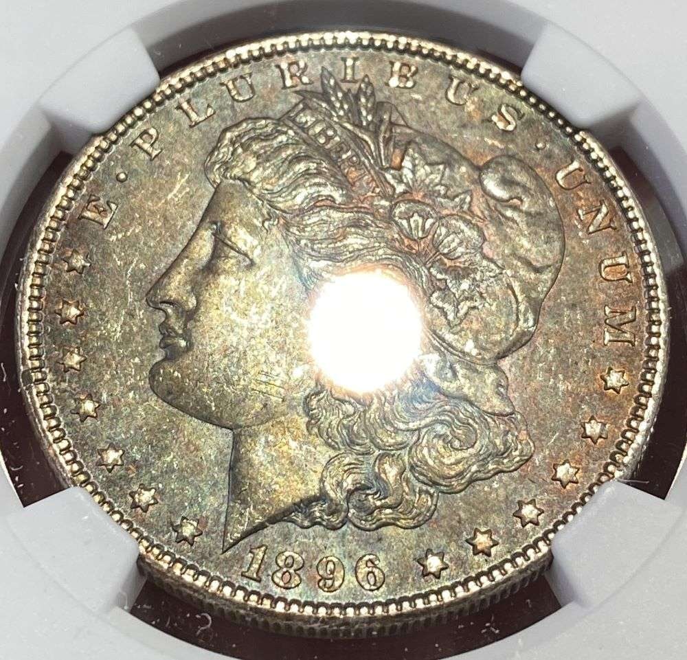 Monster Color 1896 Morgan Silver Dollar NGC MS64 (1 of 6)